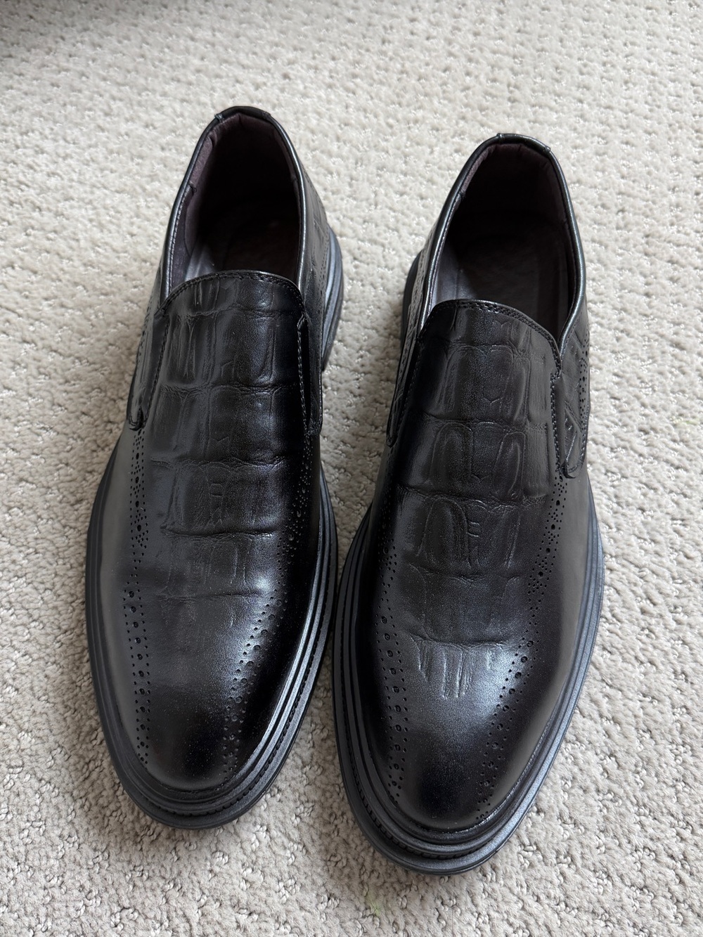 Men's Black Slip-On Dress Shoes
